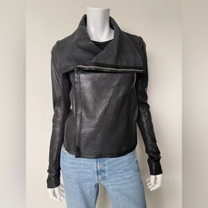 RICK OWENS Black Leather Jacket